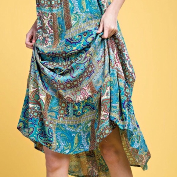 Floral Print Ruffle Hem Y2K Midi Sun Dress - Picture 3 of 14